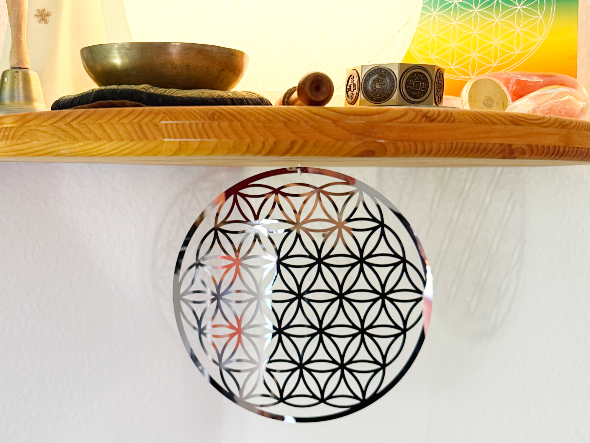 Blume des Lebens – Edelstahl Wandschmuck für Harmonie & Schutz
