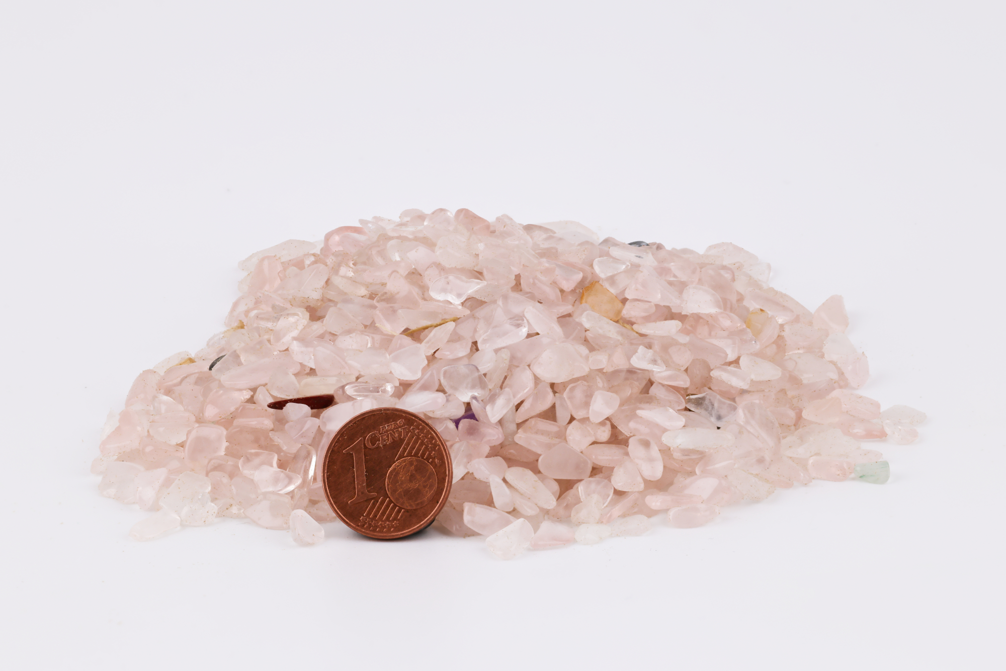 100g Rosenquarz Micro ‑Trommelsteine aus Brasilien