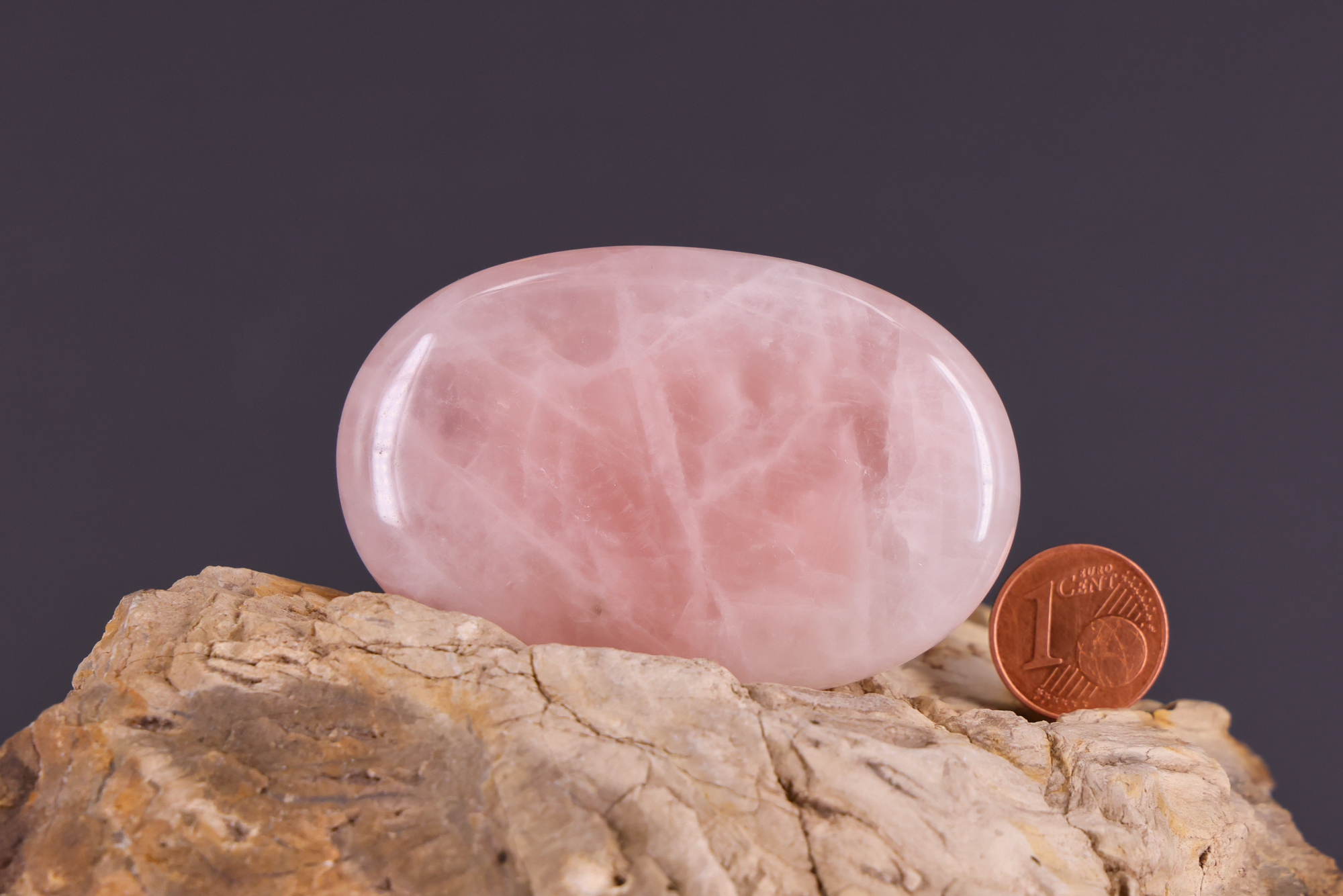 Glatter Rosenquarz Handschmeichler