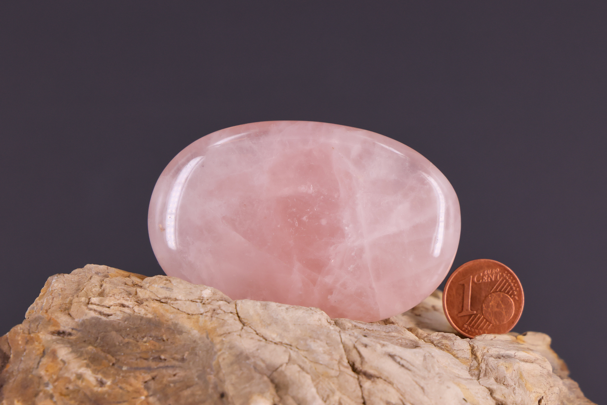 Glatter Rosenquarz Handschmeichler