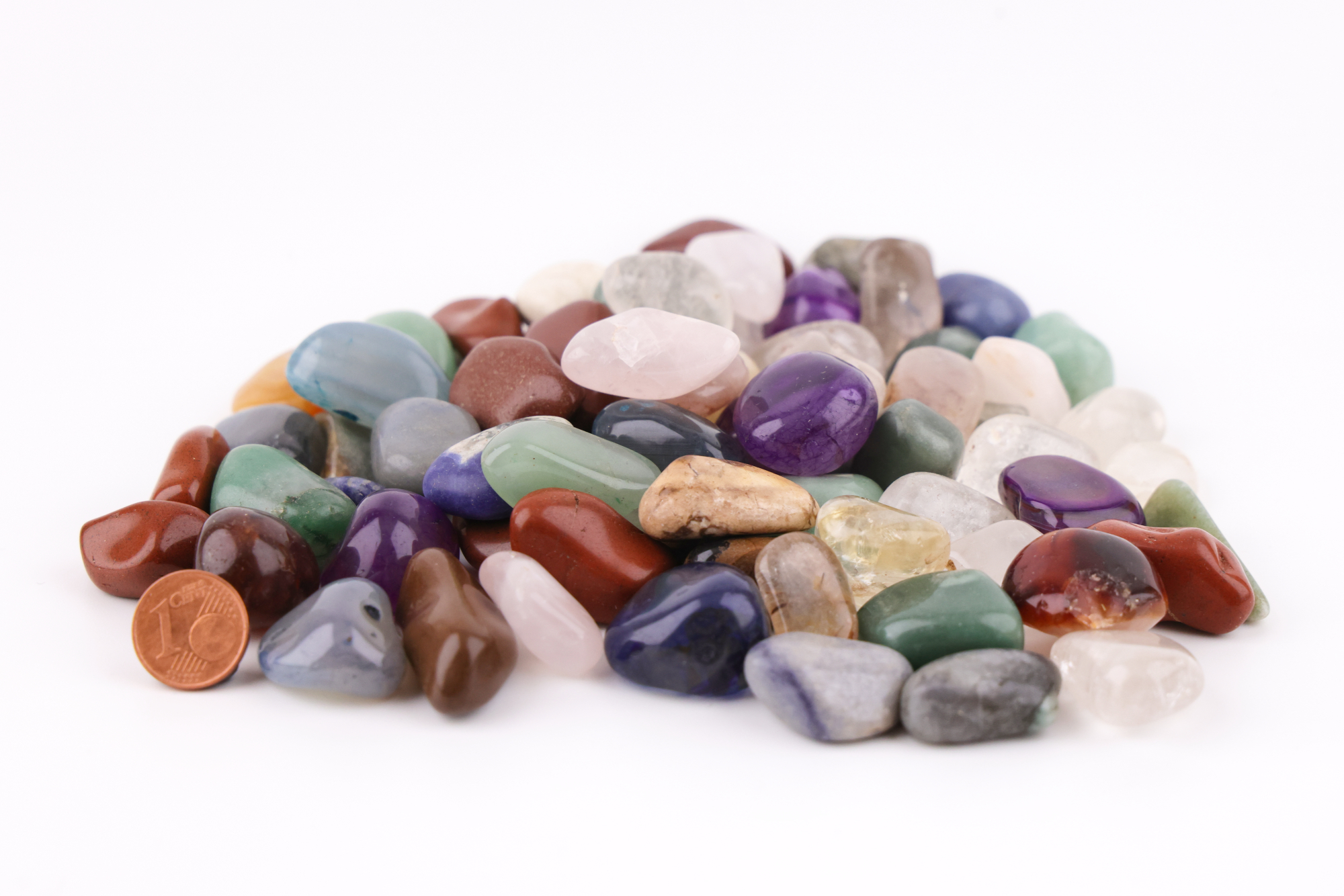 500 g Trommelsteine – Bunter Mix (Medium 2–3 cm)