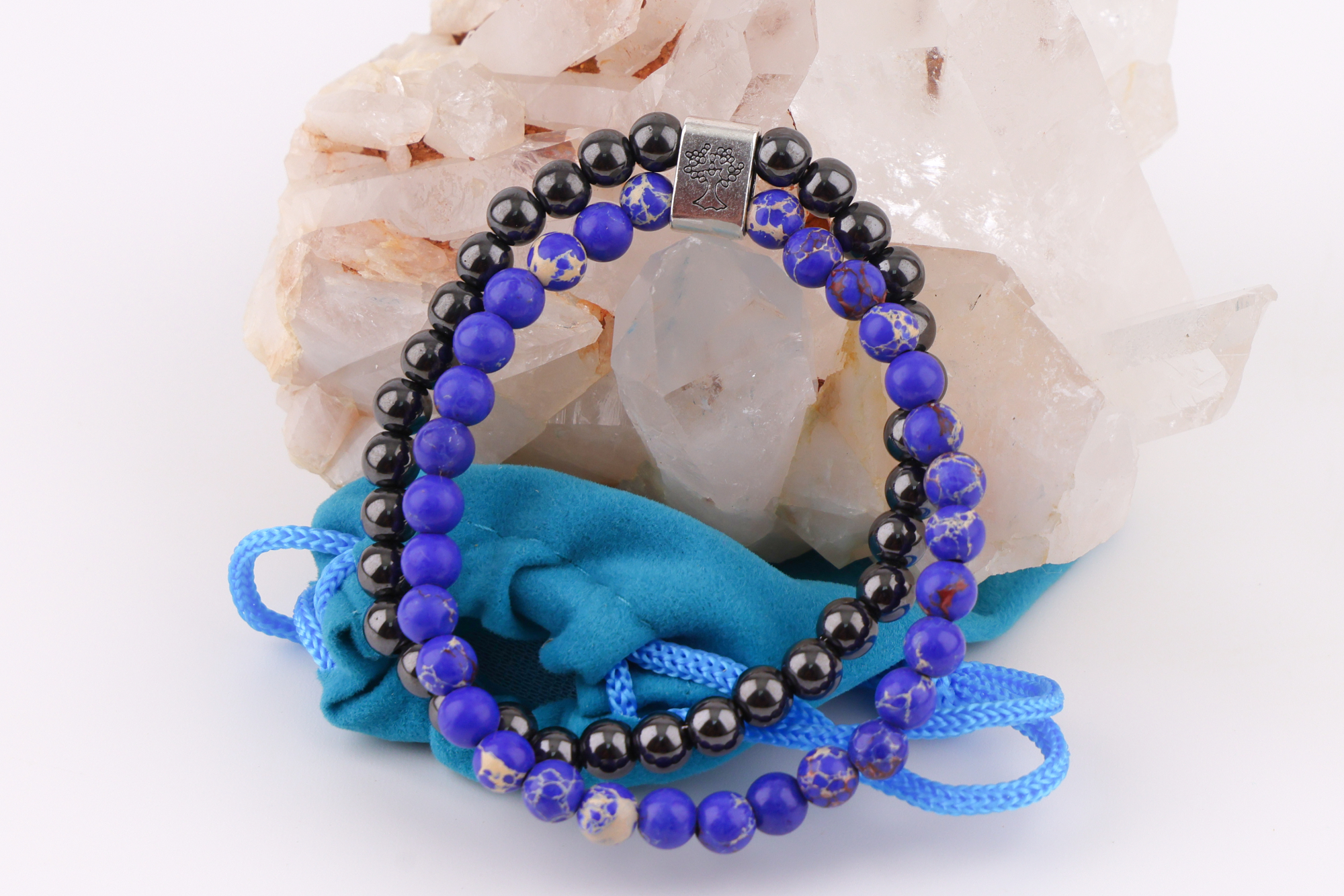 Magnetarmband Sodalith – Doppelband mit Magnetkugel
